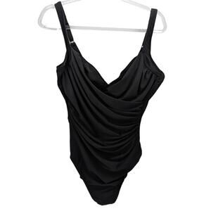 Miraclesuit Talbots 16 One Piece Swim Black NWT Underwire
